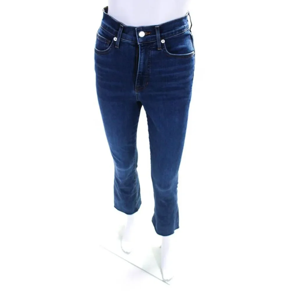 Veronica Beard Womens Carolina Skinny Flare High Rise Button Jeans Blue Size 26